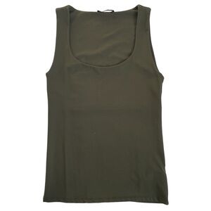 Zara Wide Strap Polyamide Tank Top Size Medium In Green